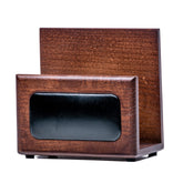 Walnut & Black Leather Letter Holder